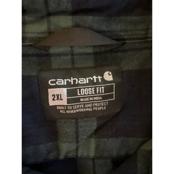 Carhartt Heavyweight Flannel Loose Fit Button-Down Work Shirt Size 2XL - Picture 3 of 8